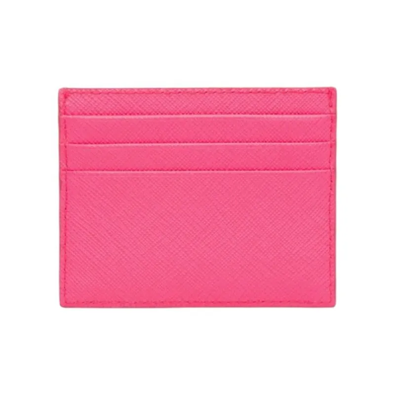PRADA Saffiano Leather Card Holder Women's Magenta-1