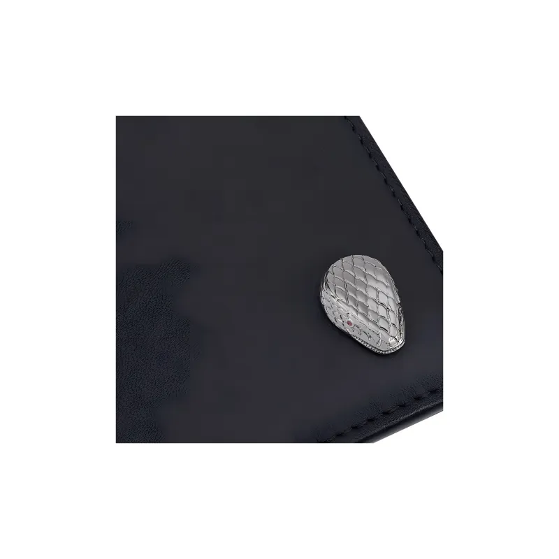 BVLGARI Serpenti Forever Calfskin Card Holder Women's Black-2