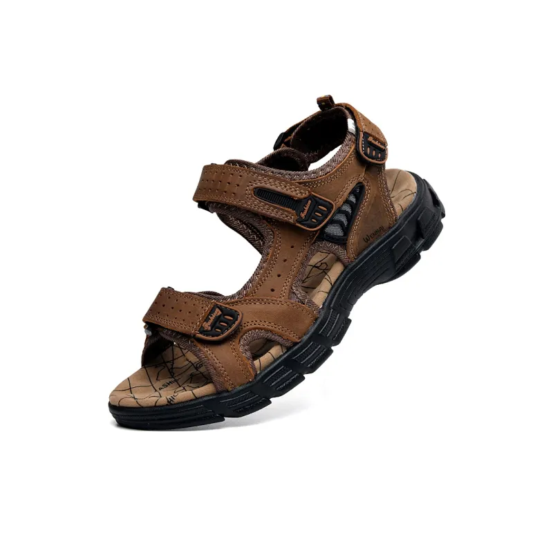 Wen Nai One Strap Sandals Men's Dark Brown-2