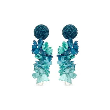 OSCAR DE LA RENTA Brass Earrings Women's Blue