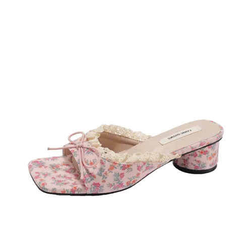AJPAP Rubber Sole Leather Patchwork Woven Slide Slippers Women's Multicolor