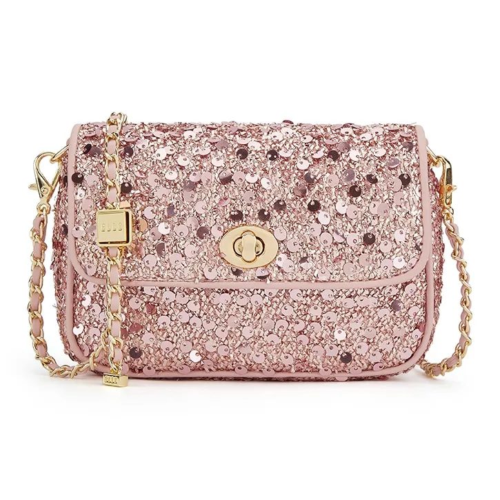 ELLE Fabric Crossbody Bag Women's Silver/Pink-5