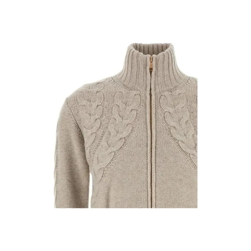 MaxMara Zip-Up High Neck Cardigan-2