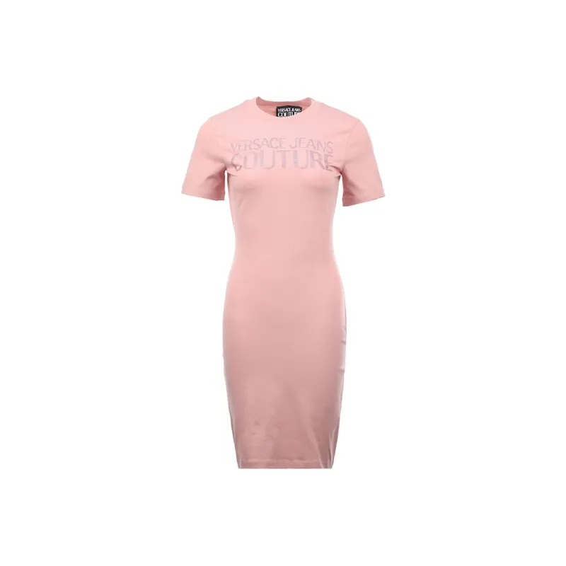 VERSACE JEANS COUTURE SS25 Short Sleeved Dress Women's Light Pink-0