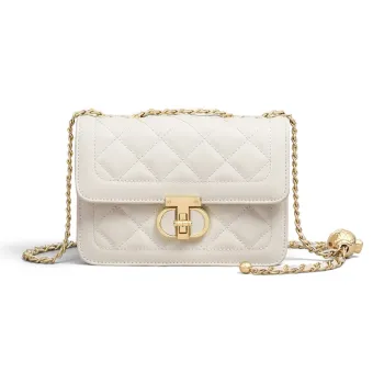EBLAN Cow Leather Shoulder Bag, Crossbody Bag Women's Milkshake White
