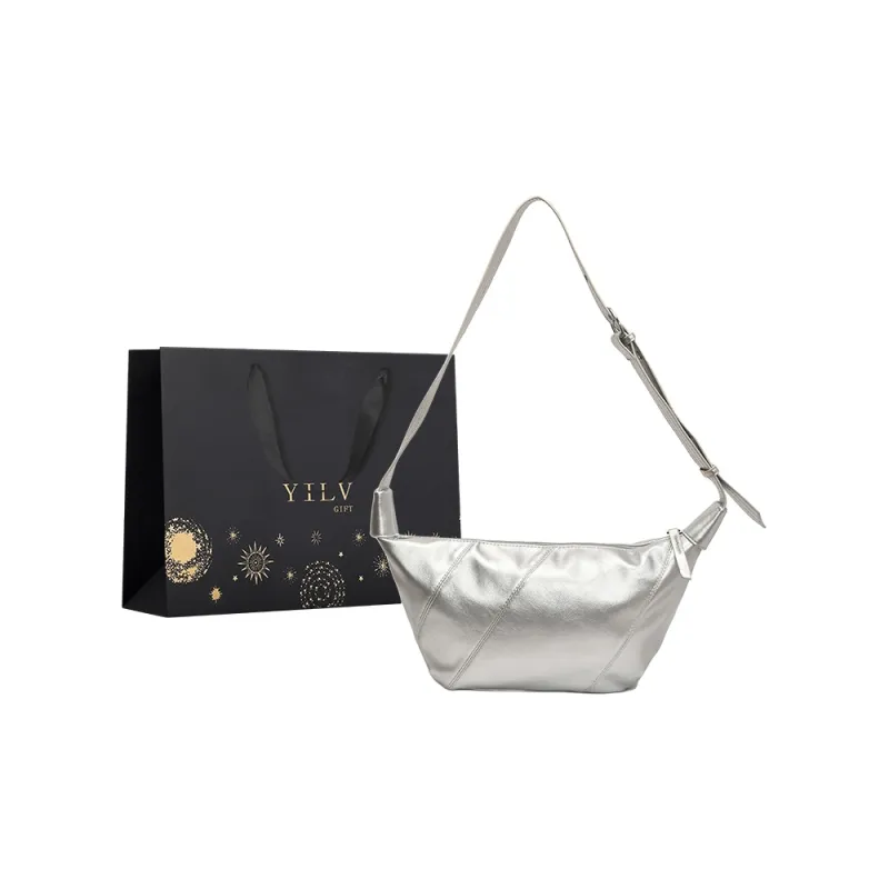 Yi Brigade PU Shoulder Bag Regular Women's White/Black/Khaki/Silver-12