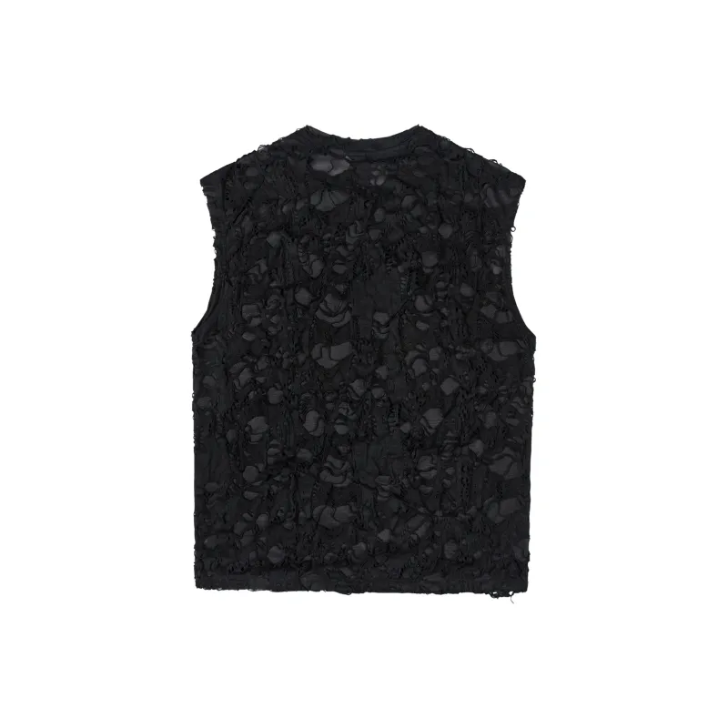 American Vintage Ripped Design Niche Cool Loose Fit Casual Sleeveless Tank Top Unisex-18