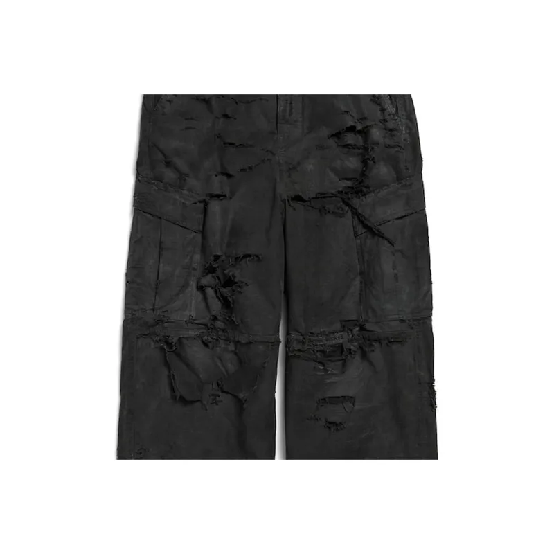 Balenciaga FW25 Cargo Pants Loose Fit Unisex Black-6
