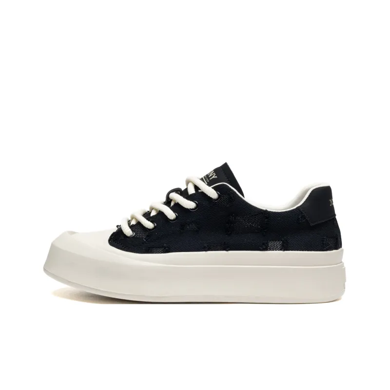 JOSINY Anti Slip Wear Resistant Low Top Skateboard Shoes Men's Black-0