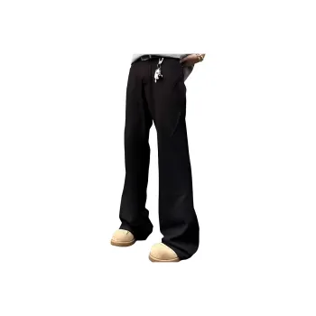 YICHEN Casual Pants Unisex Black[A-Shaped Slightly Flared]