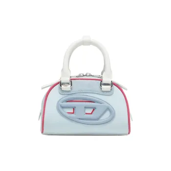 DIESEL Polyester Bowling Bag, Shoulder Bag, Crossbody Bag, Handbag Mini Women's Light Blue