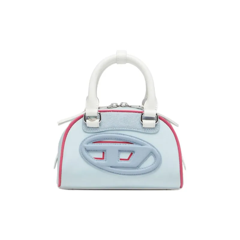 DIESEL Polyester Bowling Bag, Shoulder Bag, Crossbody Bag, Handbag Mini Women's Light Blue-0