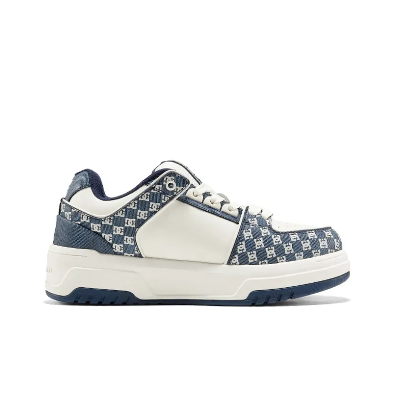 DC Shoes CAMPUS CAS Abrasion Resistant Slip Resistant Low Top Brother's Skateboard Shoes Women's Monogram White Blue-1