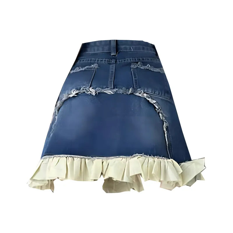 TELENT Denim Short Skirts Women's Dark Blue-1