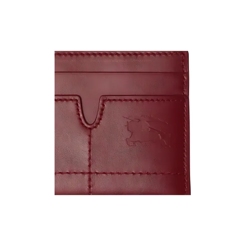 Burberry Calfskin Card Holder Unisex Ruby Color-3