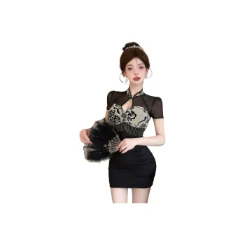 GUOZHEN Short Sleeved Dress Women's