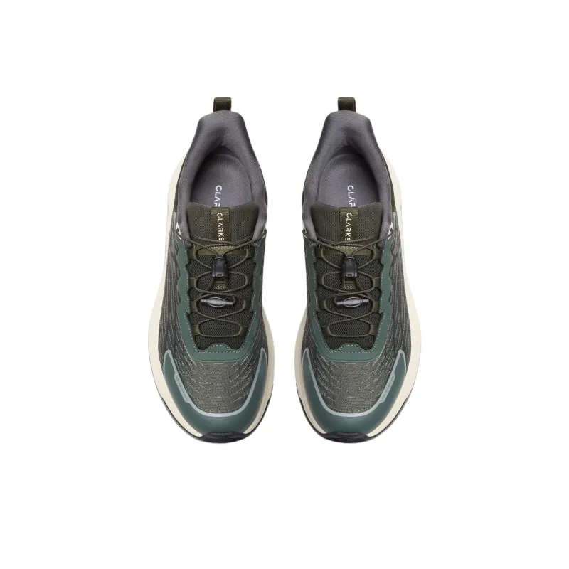 Clarks Enford Go Low Top Casual Shoes Men's Khaki Green-3