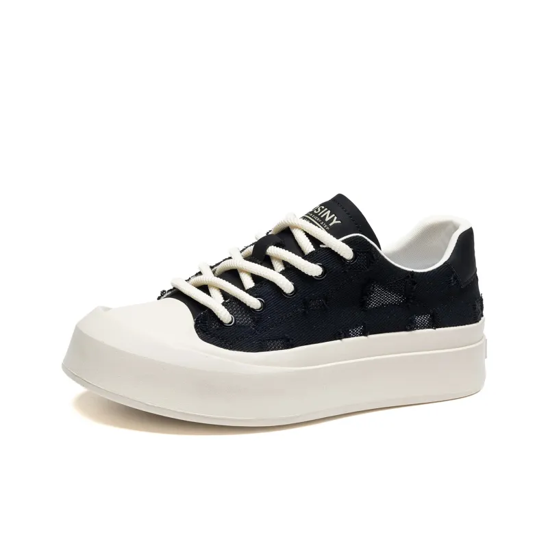 JOSINY Anti Slip Wear Resistant Low Top Skateboard Shoes Men's Black-1