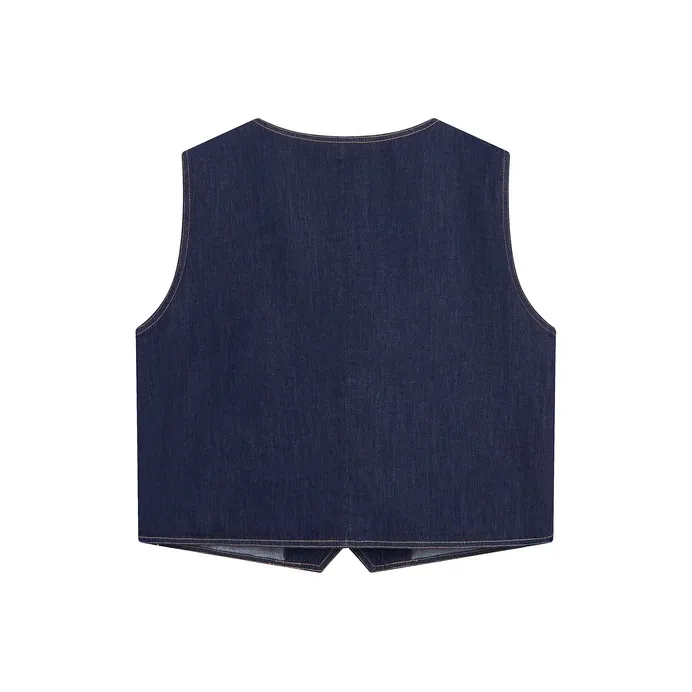 ZIHAN Vests Women's Denim Blue-1