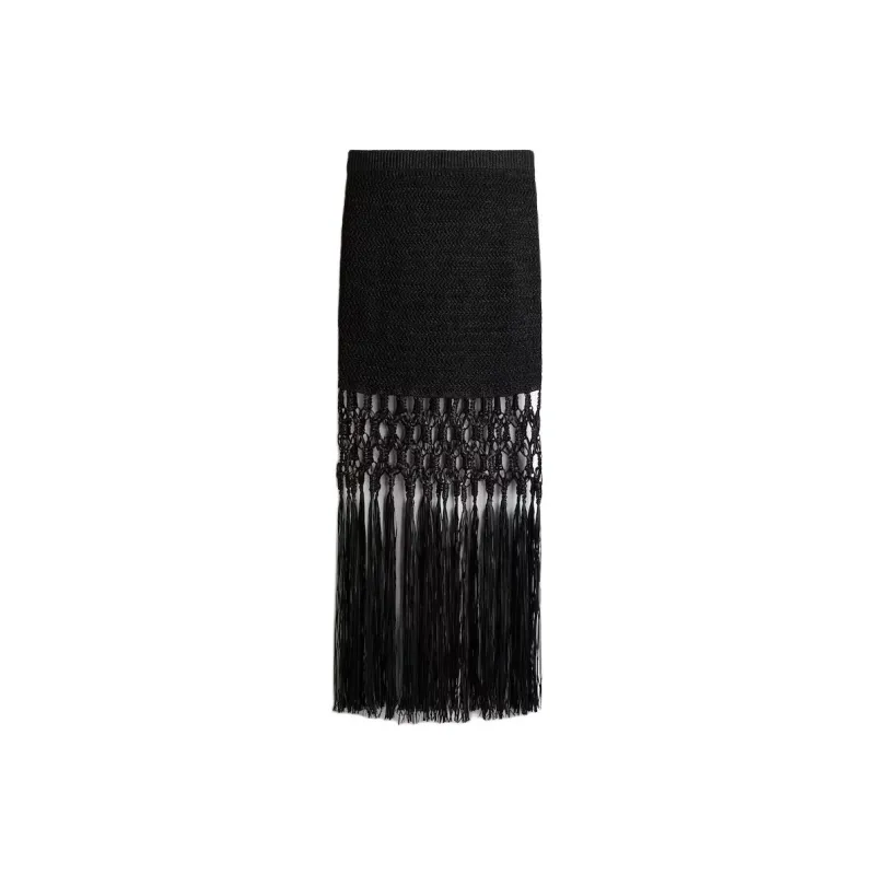 H&M Knit Long Skirts Women's Black-0
