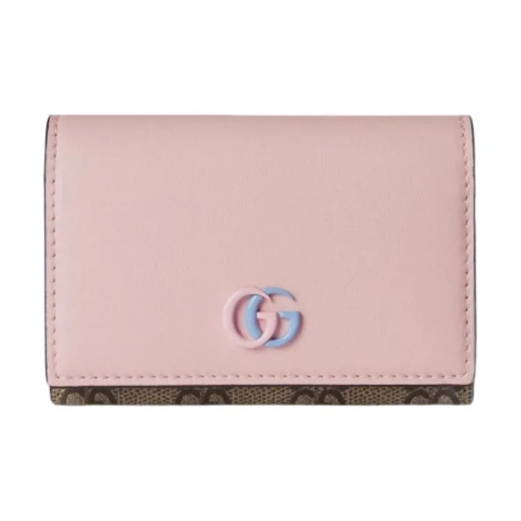 GUCCI GG Marmont Leather Wallet Women's Light Pink-0