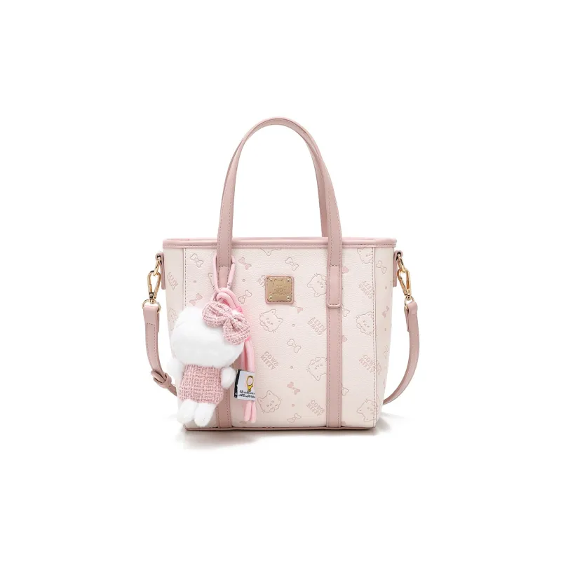 NOMK PU One Shoulder Handbag Women's Cherry Blossom Pink-0