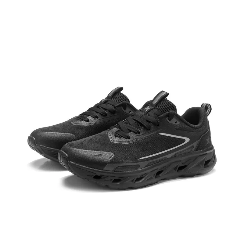 XTEP Abrasion Resistant Slip Resistant Low Top Outdoor Shoes Men's Black Charcoal Ash-2