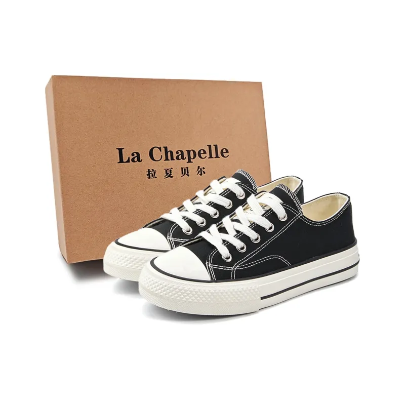 La Chapelle Non slip Lightweight Low Top Canvas Shoes Women's Black-1
