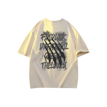 FONDLOOK T Shirts Unisex Light Beige Apricot