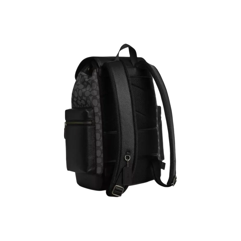 COACH Sprint Leather With Calfskin Backpack Tubas Men's Black-1