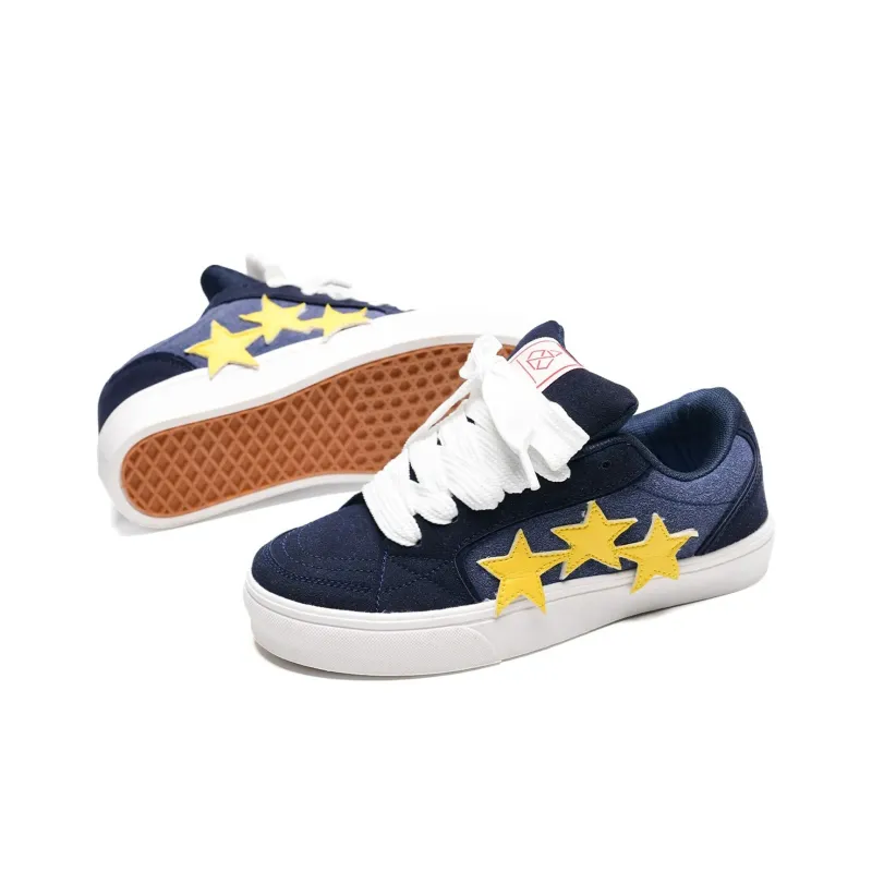 PIYOPIYO Low Top Skateboard Shoes Women's Navy Blue-4