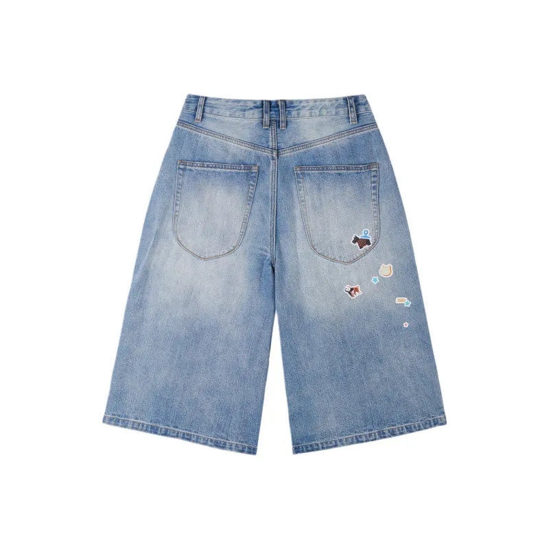 WORKSOUT Denim Shorts Women's Washed Blue-1