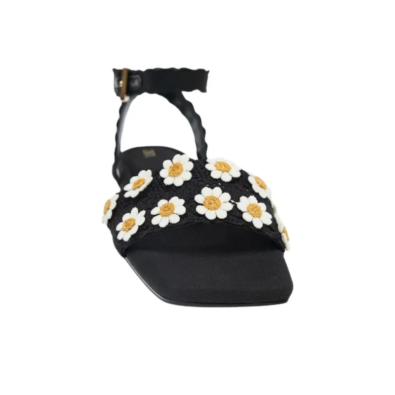 ZARA One Strap Sandals 1cm Women's Black-3