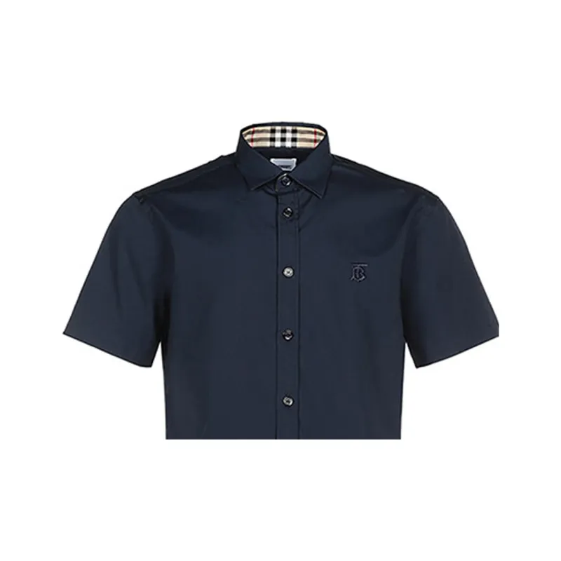 Burberry Shirts Men Dark Blue-4