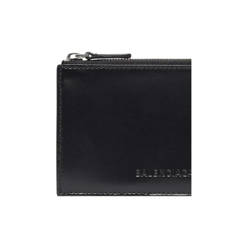 Balenciaga ESSENTIAL Smoothing Cow Leather Coin Purse, Card Holder, Wallet Men's Black-2