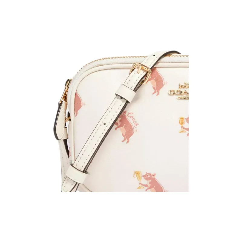 COACH Jes PVC Camera Bags Crossbody Bags Small Size Women's White-3