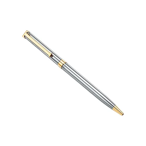TIFFANY & CO. T Shaped Pen Holder, 18K Gold Plated, Portable Ballpoint Pens