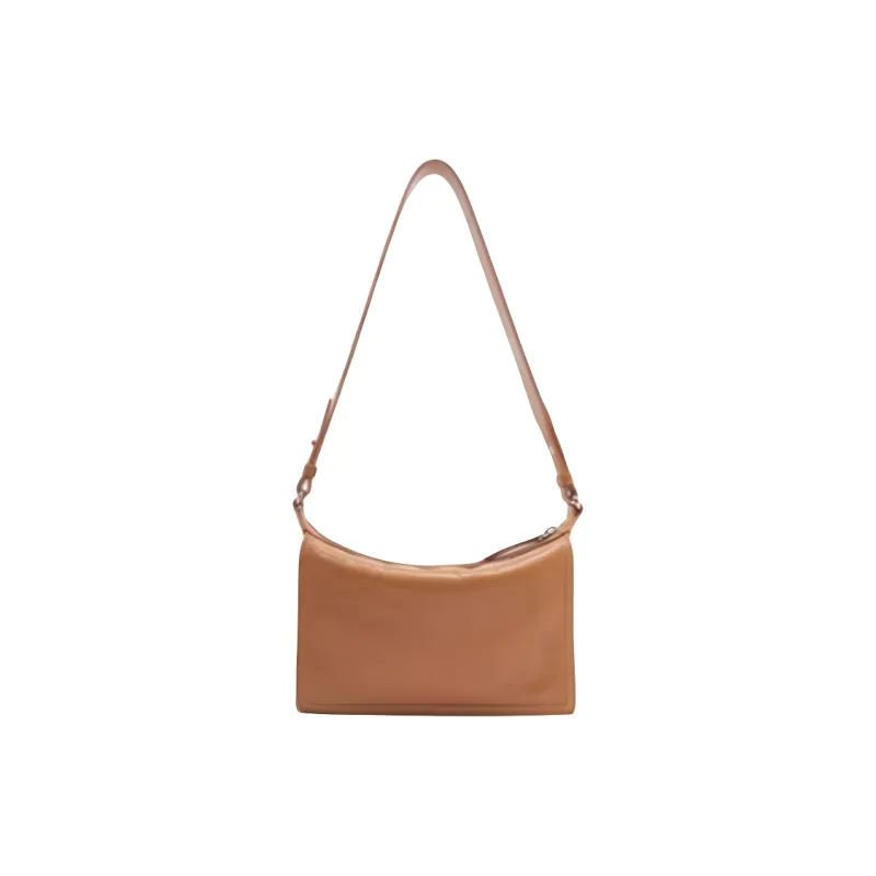 BAMPO Cow Head Leather Crossbody Bag Shoulder Bag Small Size Women's Caramel-2