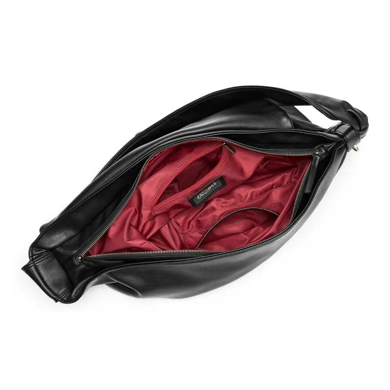 Yawei Kuroda PU Puncture Resilience Crossbody Bag Tubas Unisex Black-7