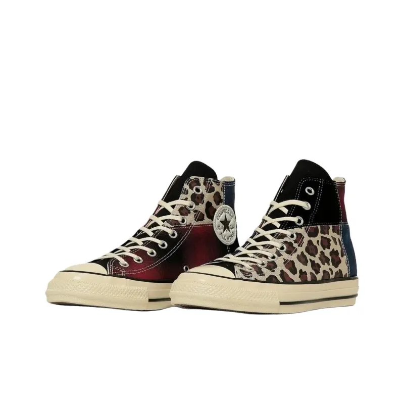 Converse All Star Aged Anti Slip Wear Resistant High Top Canvas Shoes Unisex Black Blue-1