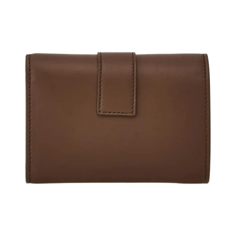 FERRAGAMO Hug Cow Leather Wallet Trumpets Women's Brown-2