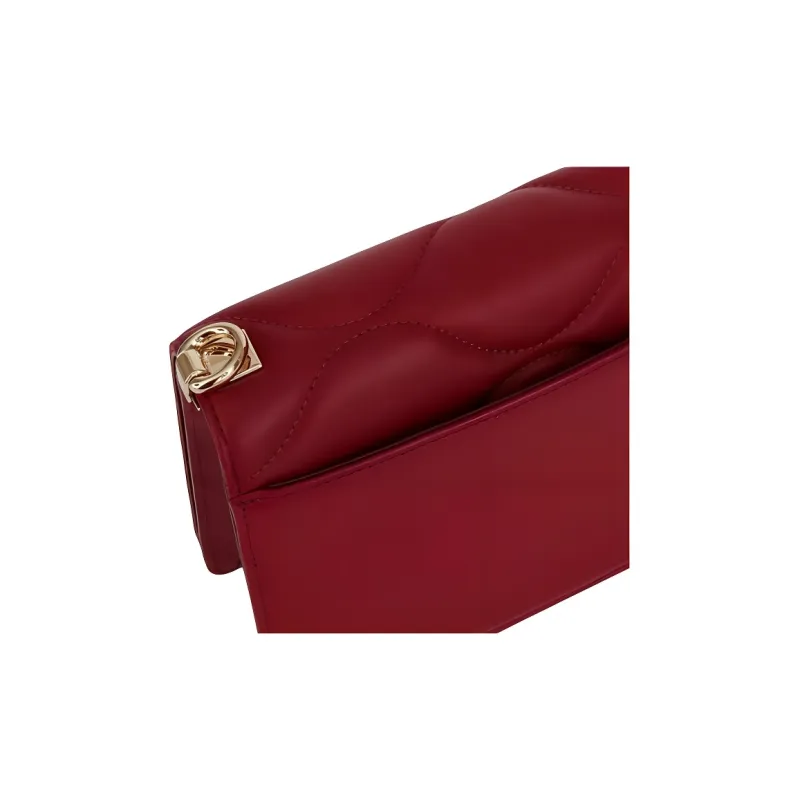 Furla Mimi Collection Lambskin Small Square Bag, Crossbody Bag Mini Women's Red-4