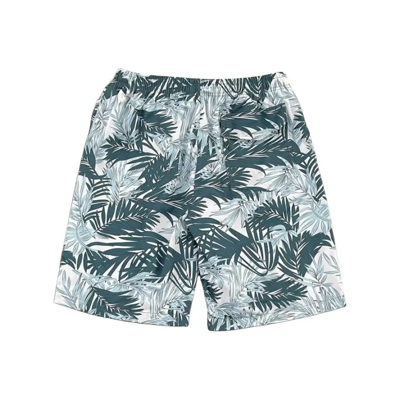 MEIKE Casual Shorts Unisex Leaves On A White Background-1