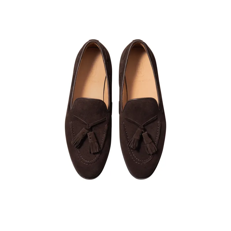 THOM WILLS Fashionable, Versatile, Casual, Comfortable Slip on Loafers Women's Dark Coffee-2