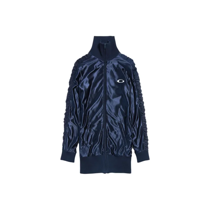 Balenciaga FW25 Long Sleeved Dress Slim Fit Women's Marine Blue-0