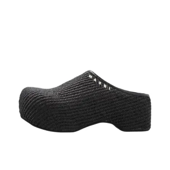 MARNI Rubber Sole Closed Toe Slippers Women's Black