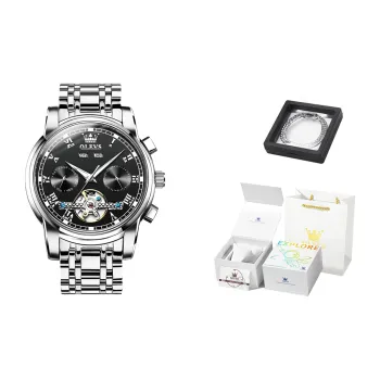 OLEVS Play The Cool Series Mechanical Movement Watch Men's Watches Black Dial