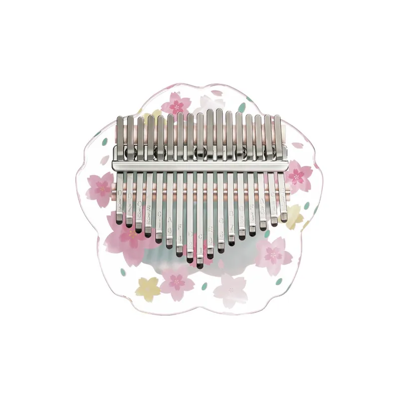 Hluru Huashu. Transparent Flower Kalimba 17 Tone/21 Tone, Acrylic Material, Panel Style Thumb Piano-1