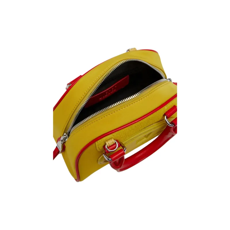 DIESEL Polyester Bowling Bag, Shoulder Bag, Crossbody Bag, Handbag Mini Women's Yellow-4