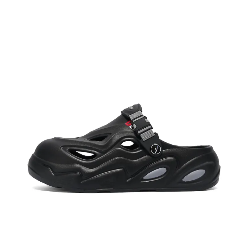 DEERWAY One Strap Sandals 5cm Men's Black Gray-0